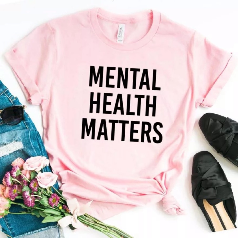 Mental health matters awareness pink small T-shirt